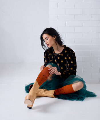 Dotty Paprika Merino Wool Socks