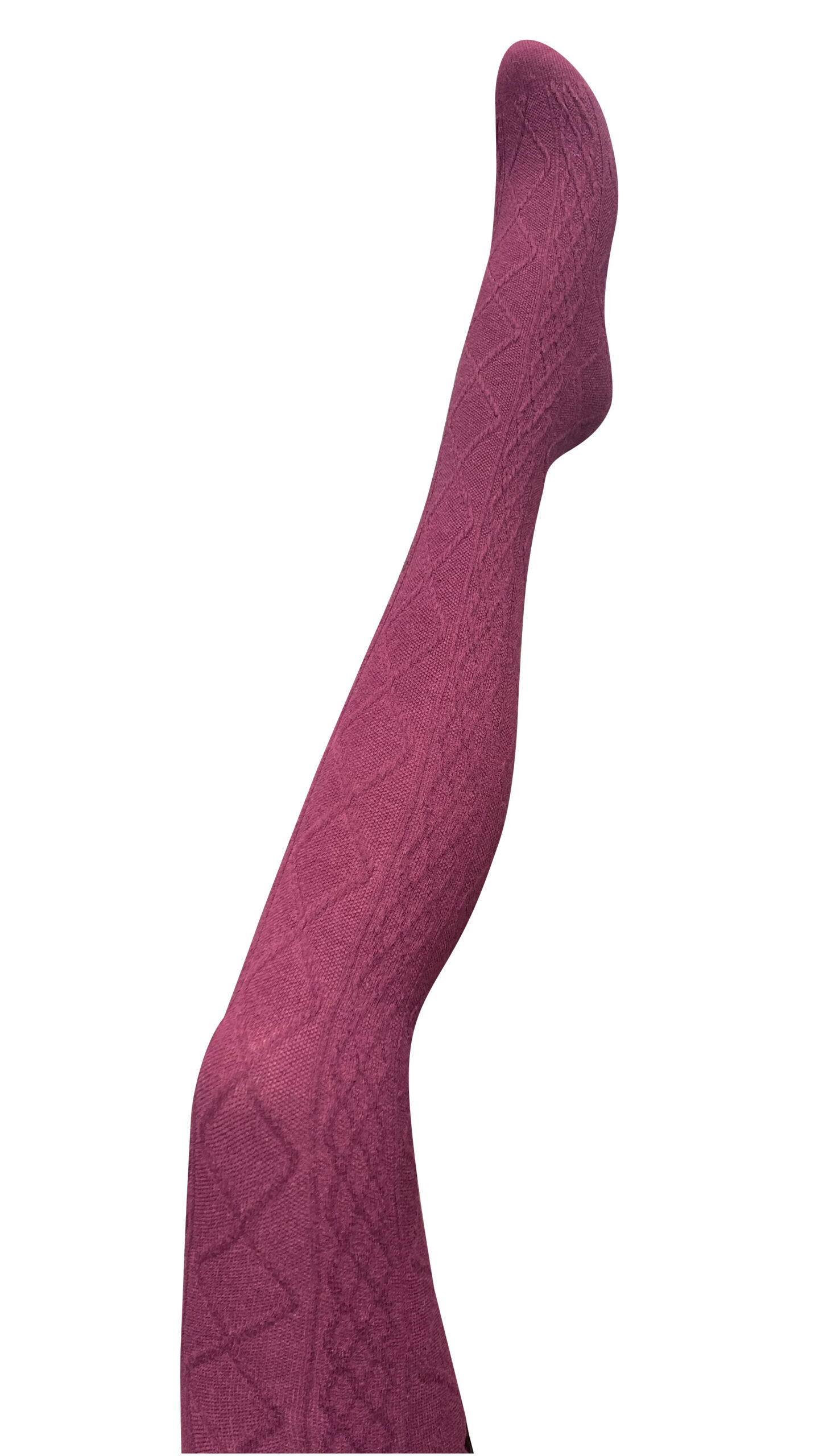 Aran Cashmere Blend Tights - Claret