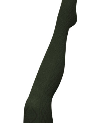 Green patterned cashmere tights