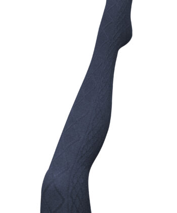 Navy patterned cashmere tights