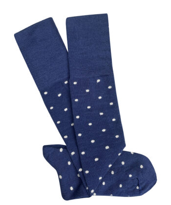 Dotty Merino Wool Socks - Navy