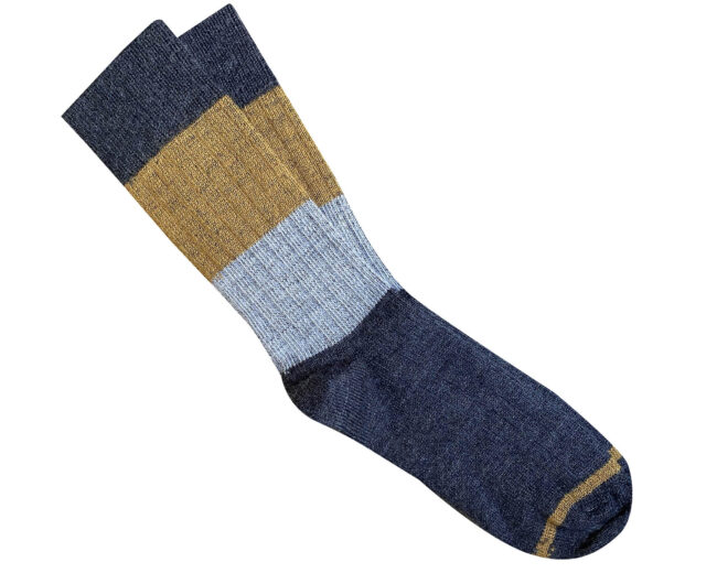 T16 'Chunky Rib' Charcoal Stripe Merino Wool Socks