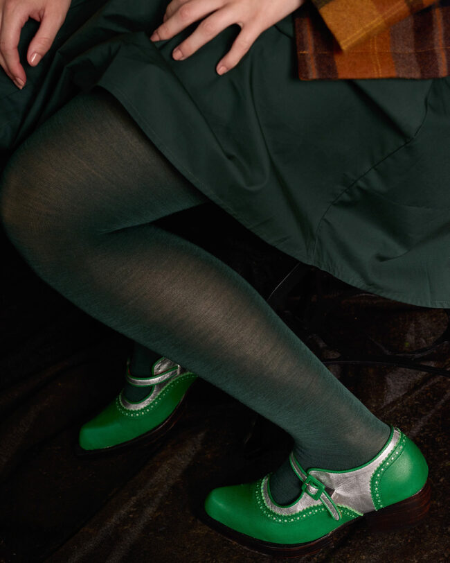 T06 - 'Luxe Green' Merino Wool Tights - Image 2