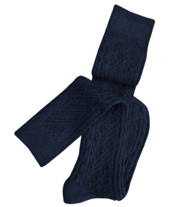 Vintage Long Merino Wool Socks - Midnight