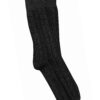 Cable Merino Wool Socks - Black