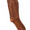 Cable Merino Wool Socks - Paprika