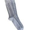 Cable Merino Wool Socks - Silver