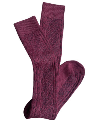 Vintage Long Merino Wool Socks – Burgundy