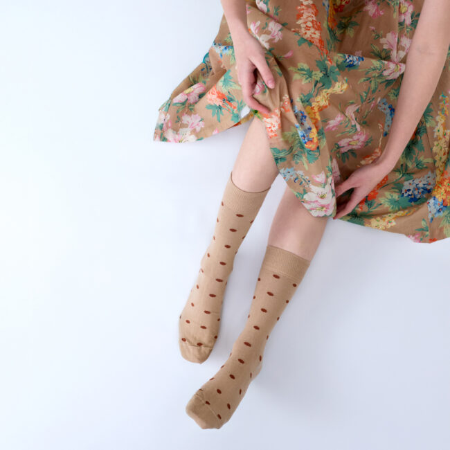 T14 'Spotty' Bisque Cotton Socks - Image 4