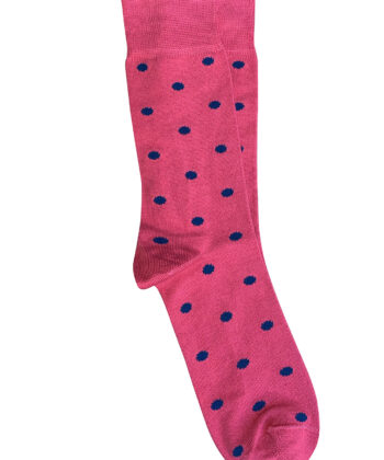 T14 'Spotty' Raspberry Cotton Socks