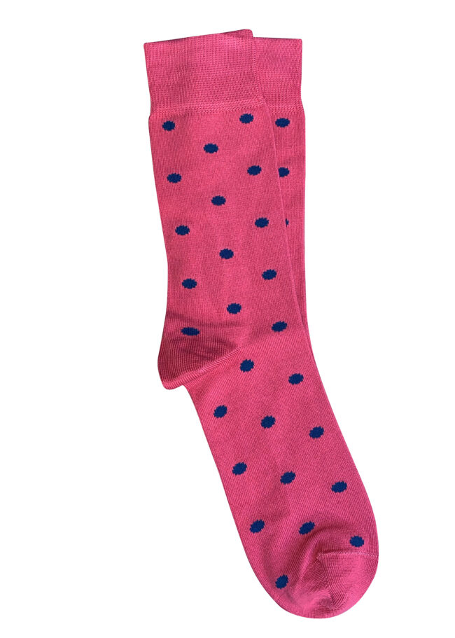 T14 'Spotty' Raspberry Cotton Socks