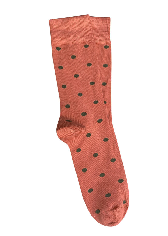 T14 'Spotty' Terracotta Cotton Socks