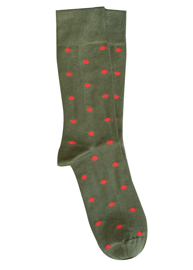 T14 'Spotty' Green Cotton Socks