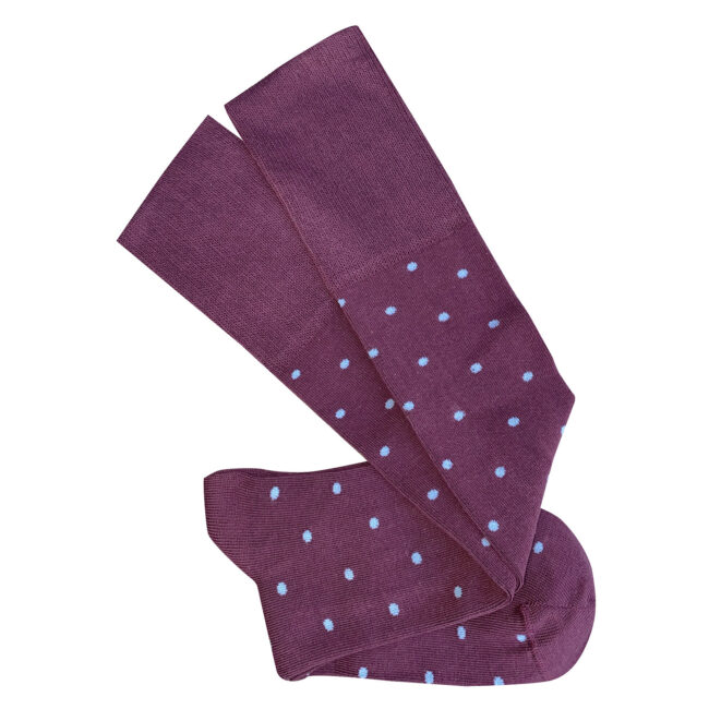 T14 'Dotty Burgundy' Cotton Socks