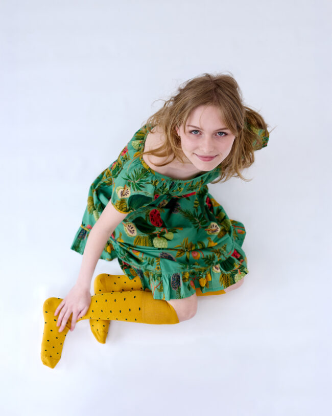 T14 'Dotty Ochre' Cotton Socks - Image 3