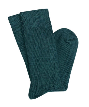 Short Rib Merino Wool Socks - Green