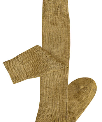Long Rib Merino Wool Socks - Mustard