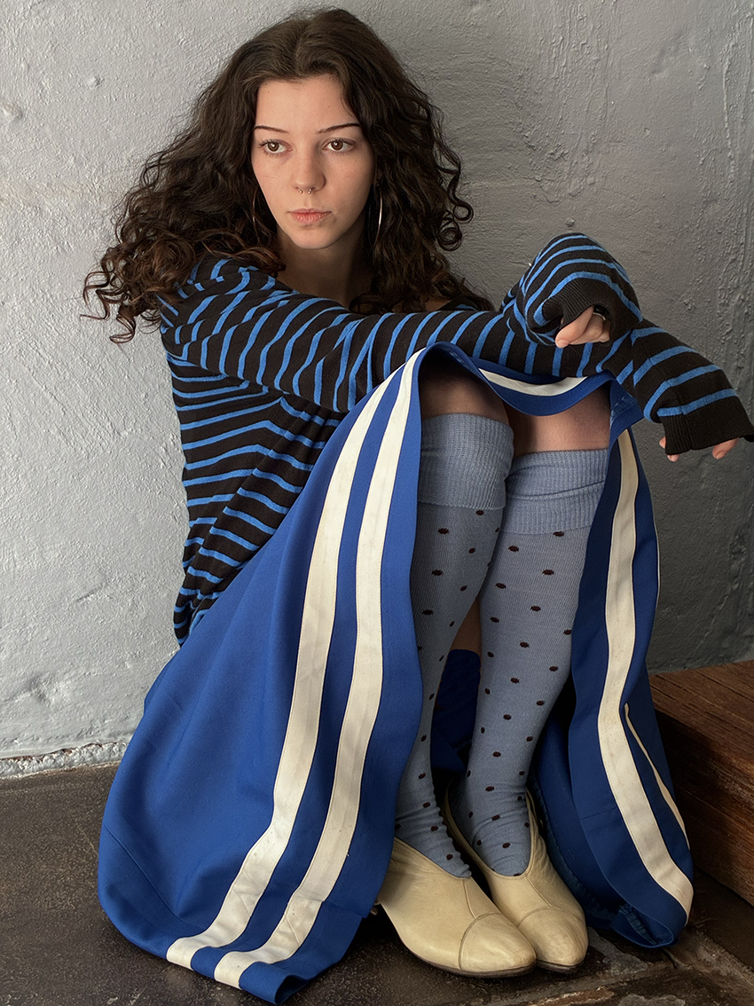 Dotty Merino Wool Socks - Sky - Image 2