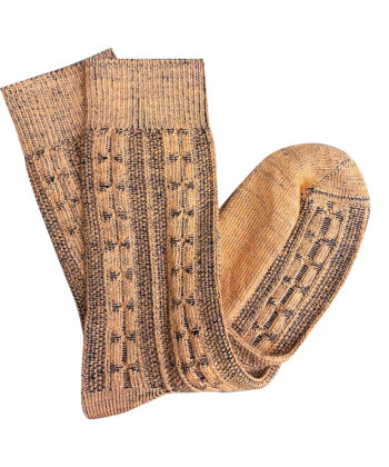 Cable Merino Wool Socks - Apricot