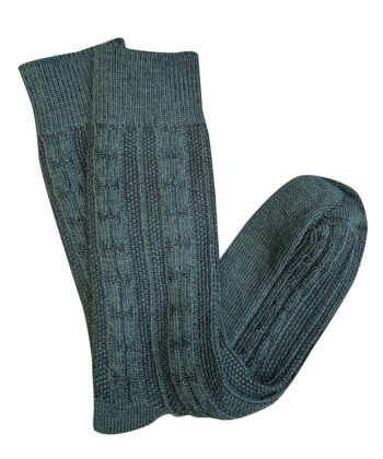 Cable Merino Wool Socks - Green