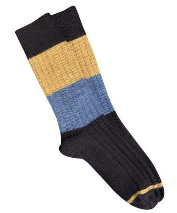 Chunky Rib Merino Wool Socks - Brown