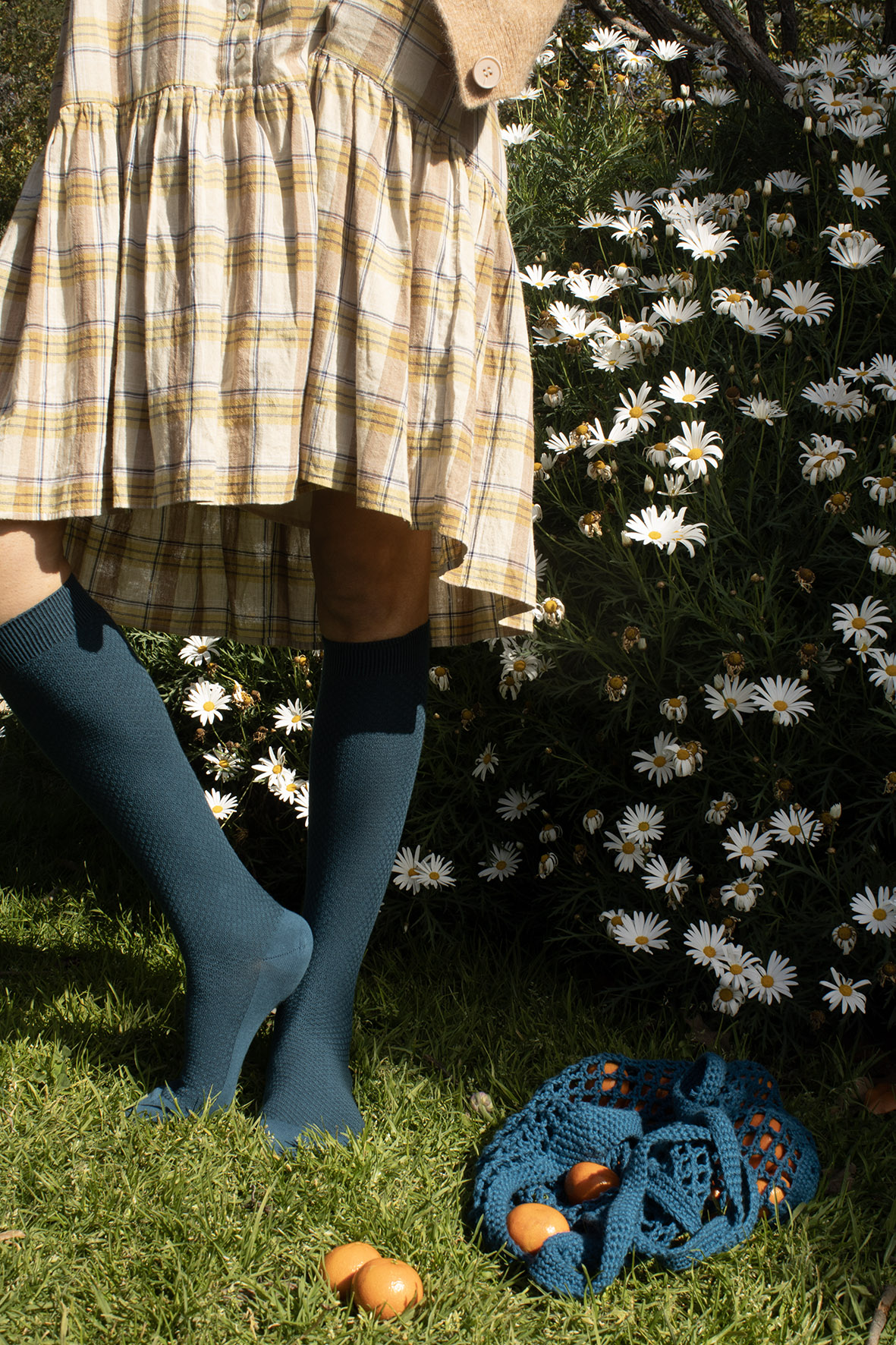 Hive Long Cotton Socks - Petrol - Image 2