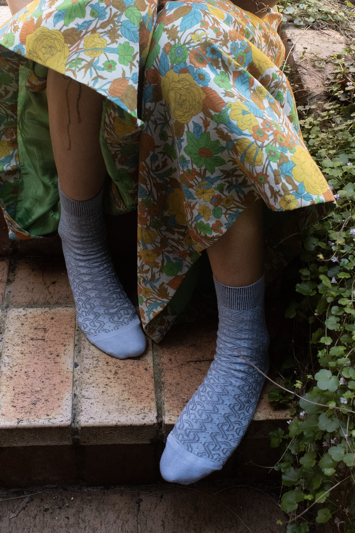 Ornella Cotton Socks - Sky Blue - Image 2