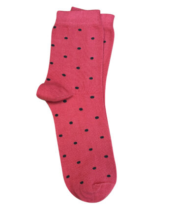 Spotty Cotton Socks - Raspberry