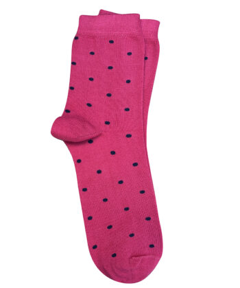 Spotty Cotton Socks - Raspberry