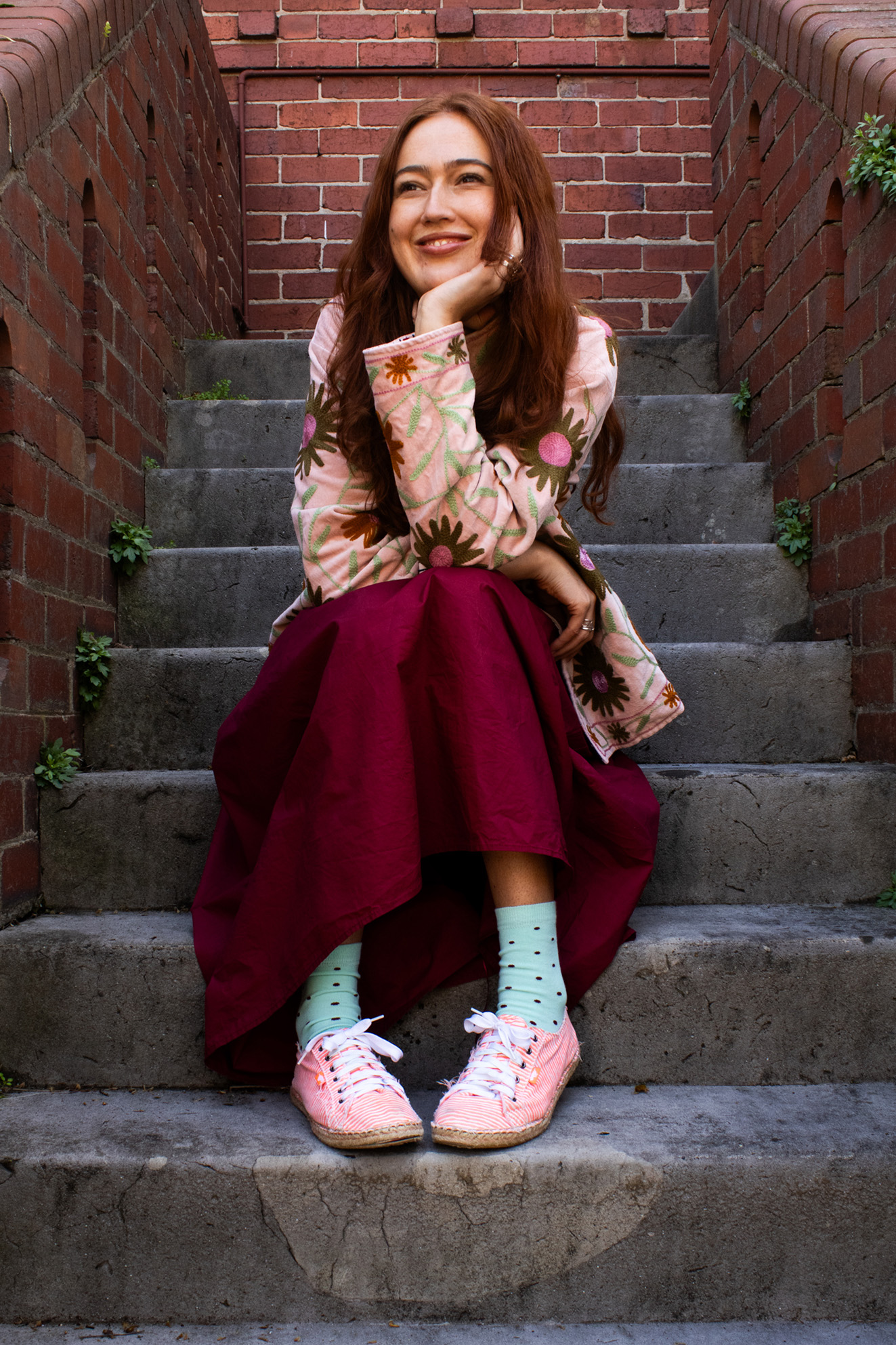 Spotty Cotton Socks - Mint - Image 2