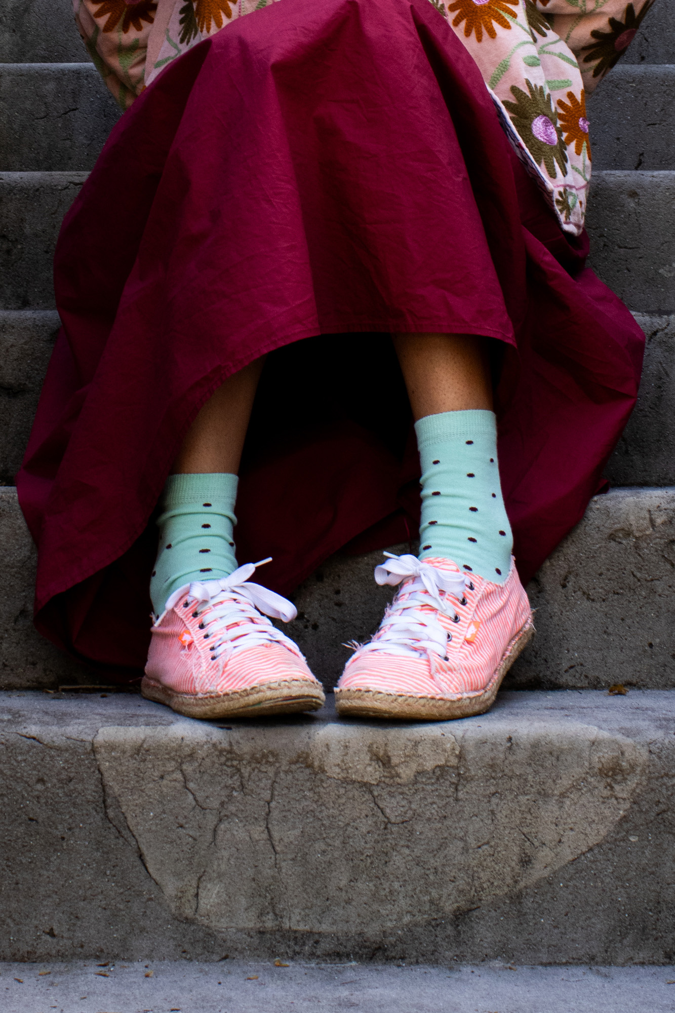 Spotty Cotton Socks - Mint - Image 3